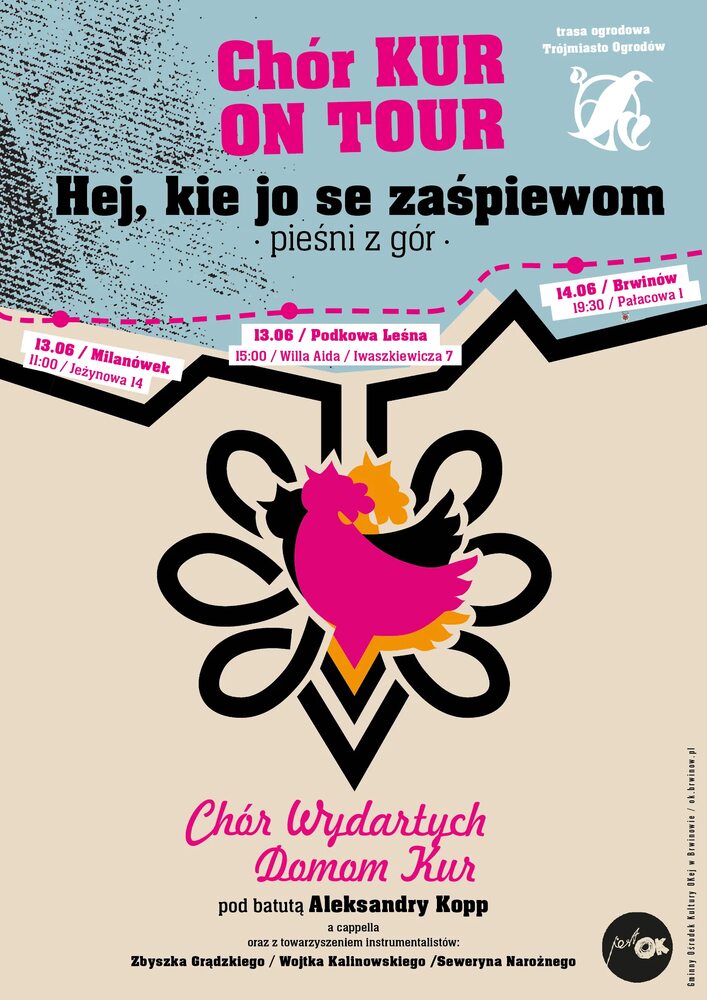 Chór KUR on Tour — plakat trasy ogrodowej