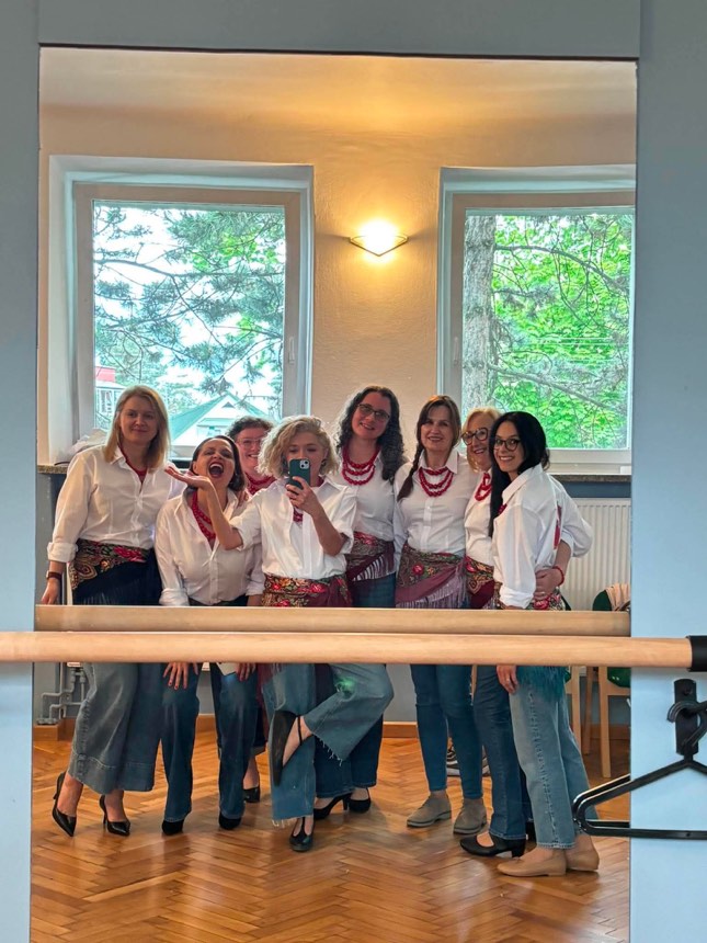 Rozgrzewka w sali prób